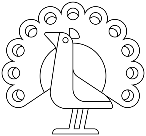 Peacock Emoji Coloring Page